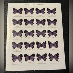 1 Sheet of Colorado Hairstreak Butterfly Non-Machinable Stamps